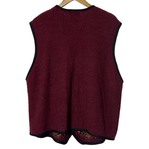 Koret Vintage Wool Vest Plus Size 2X Paisley Embroidery Cottagecore - Picture 2 of 5